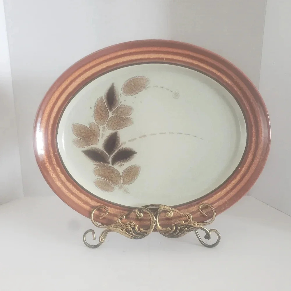 Franciscan Origin Stoneware Handpainted Oval Serving Platter.
